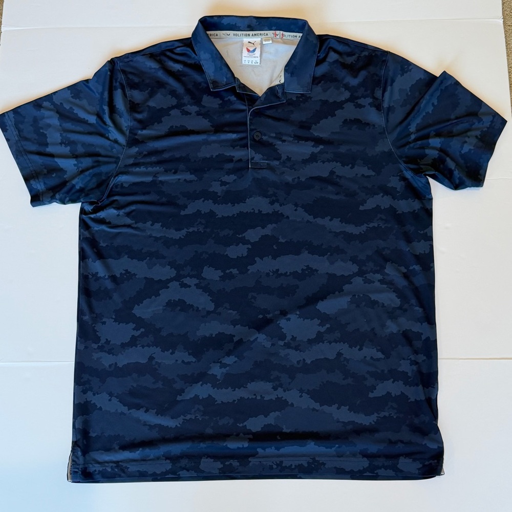 Puma Volition America Golf Polo Shirt Mens Large Performance Lightweight Camo